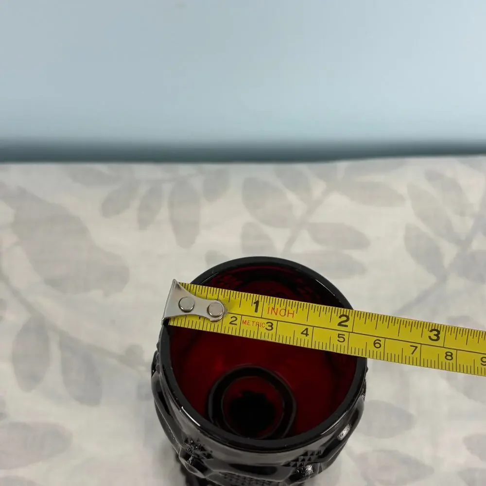 Avon Cape Cod Ruby Red Footed Cordial Glasses Set of 5 Vintage
